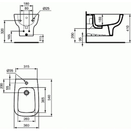 Инсталляция Ideal Standard Prosys с биде Esedra, D386401, комплект