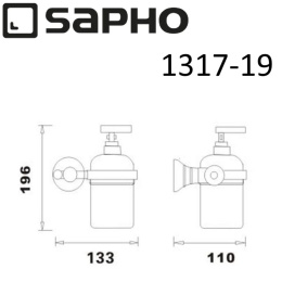 Sapho Diamond 1317-19 Диспенсер DIAMOND стеклянный для мыла, хром