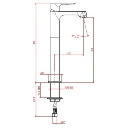 Смеситель для раковины высокий 1046/10C0cr H2Omix1000 GATTONI