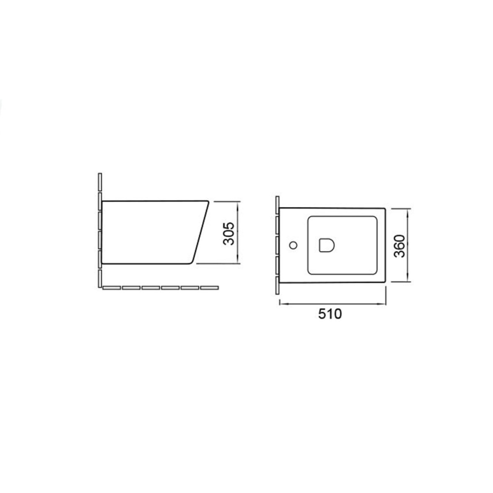 Подвесное биде Vincea Q-Line (VB1-12G1B) золото/черный