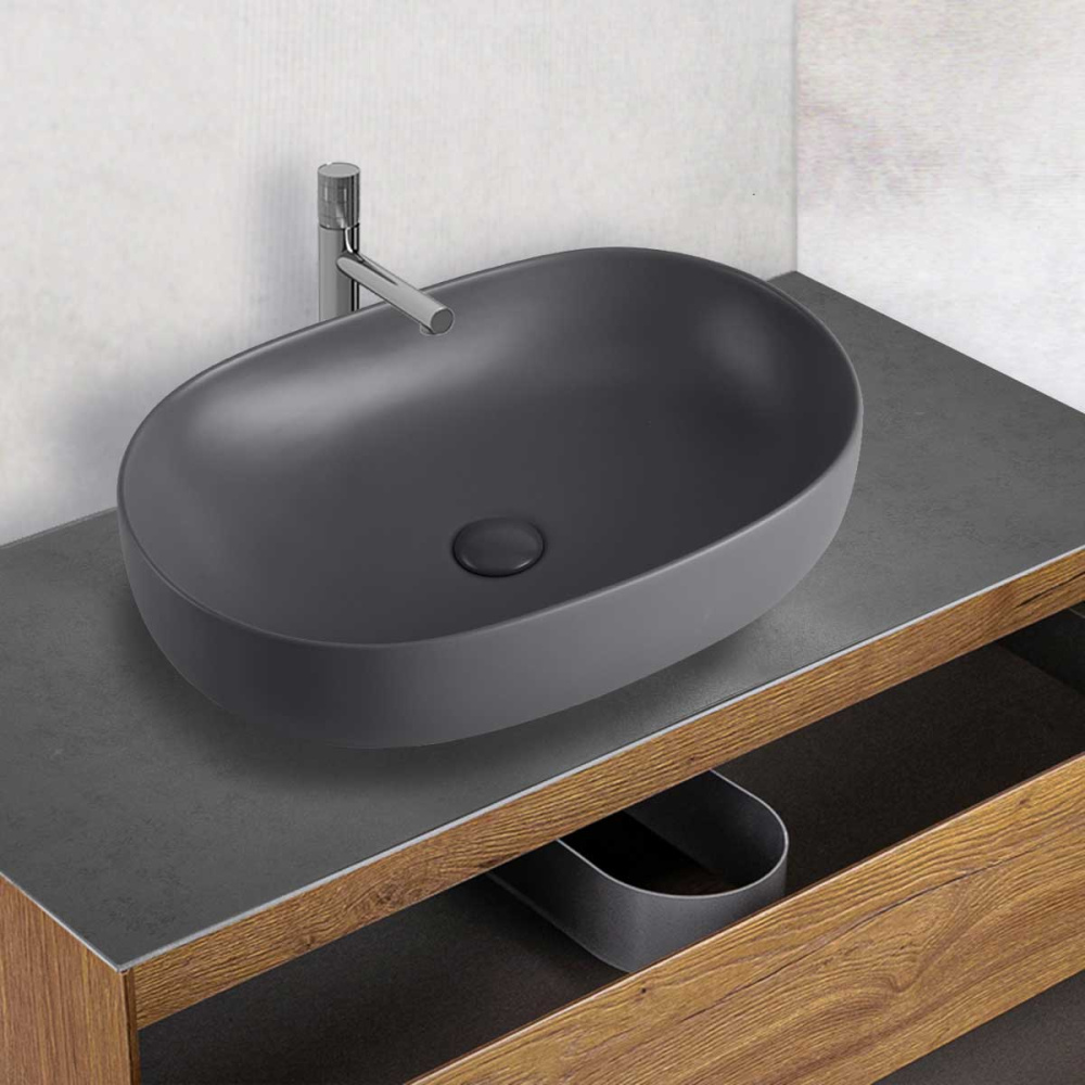 Фото Накладная раковина Vincea (VBS-113MA) антрацит матовый