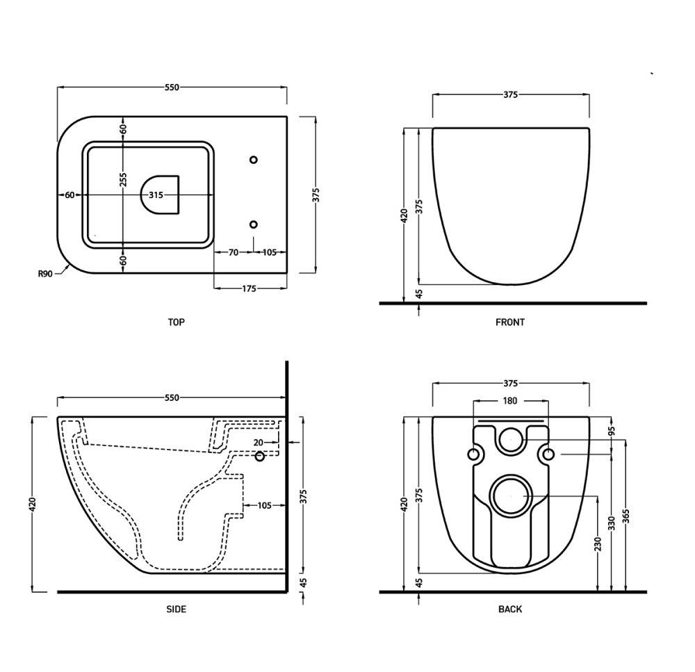 Подвесные унитазы Ceramica CIELO Shui Comfort SHCOVS AN - Унитаз подвесной 55*37 см (Arenaria)