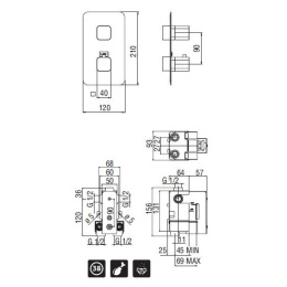 Смеситель NOBILI Loop LP90102CR_WE00102 Термостат для душа