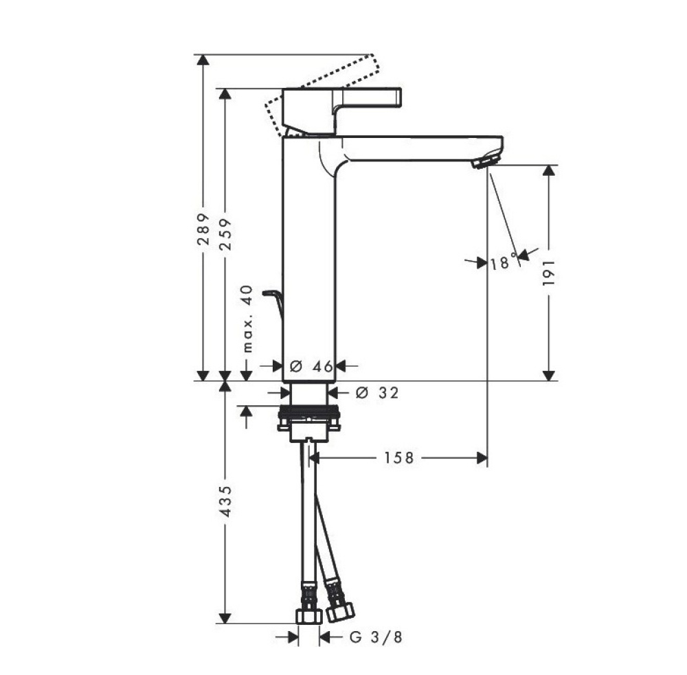 Фото Смеситель для раковины Hansgrohe Metris S (31021000) хром