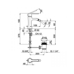 Смеситель для биде Cisal Cherie CE00055024, золото