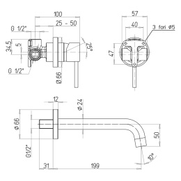 Фото Смеситель для раковины Paini Cox 78PJ208 золото