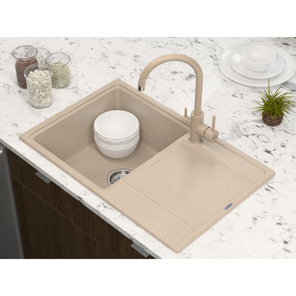 Мойка кухонная 78x50 Paulmark Flugen  (PM217850-QU) кварц