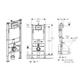 Инсталляция Geberit с безободковым унитазом Geberit Renova Nr.1 203070000, сиденье микролифт