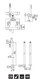 Фото NOBILI Live LV00010/2CR_AV00151/12CR Напольный смеситель для ванны (хром)