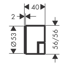 Фото Axor Edge 46770000 Встраиваемый запорный вентиль (внешняя часть), цвет: хром