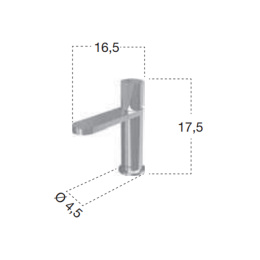 Фото Antonio Lupi Indigo ND301GR Смеситель для раковины, на 1 отв., излив: 165мм, цвет: графит