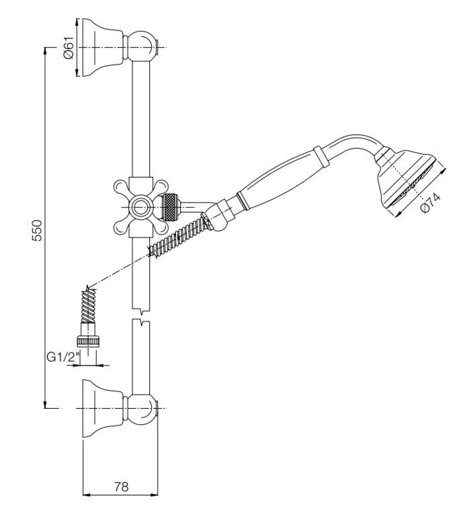 Душевой гарнитур Fima Carlo Frattini (F2044/3CR) хром, белый