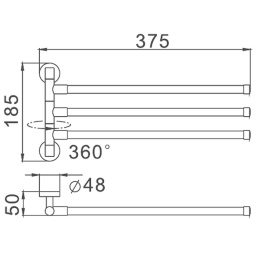 Полотенцедержатель 3-е рога Haiba HB8713