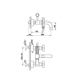 Смеситель для ванны Cisal Barcelona BA00010321, хром