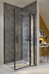 Душевая дверь в нишу Jacob Delafon Contra E22T90-BL, 90 х 200 см, стекло прозрачное, профиль чёрный