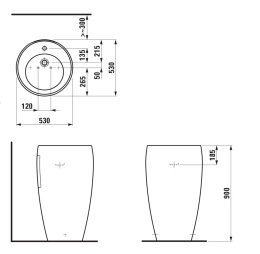 Раковина Laufen Alessi One 811972 (8.1197.2.400.104.1)