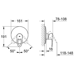 Grohe Europlus 19537 001 Смеситель для душа (хром)