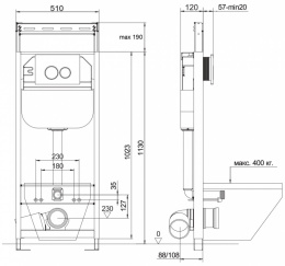 Фото Инсталляция для унитаза Aquatek Easy Fix (INS-0000010), цвет синий