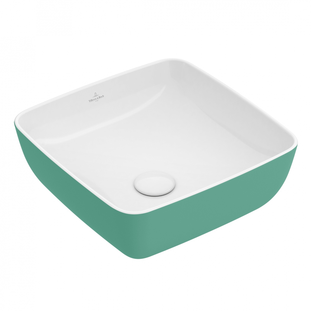 Фото Раковина накладная для ванной комнаты 41х41 см Villeroy Boch Artis 417841BCW4 (цвет sencha)