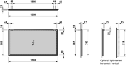 Зеркало Laufen Frame 25 4474089001441, 130 см