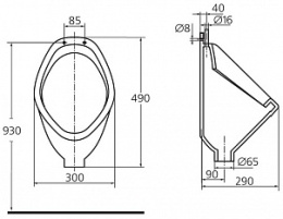 Писсуар Ideal Standard Ecco W390501
