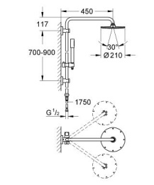 Фото Душевая система Grohe Rainshower System (27030000) хром
