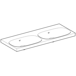 Раковина Geberit Acanto 500.628.01.2, 120 х 48,2 см, двойная, белая