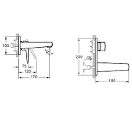 Смеситель для раковины Vitra Root Square (A42738EXP) хром