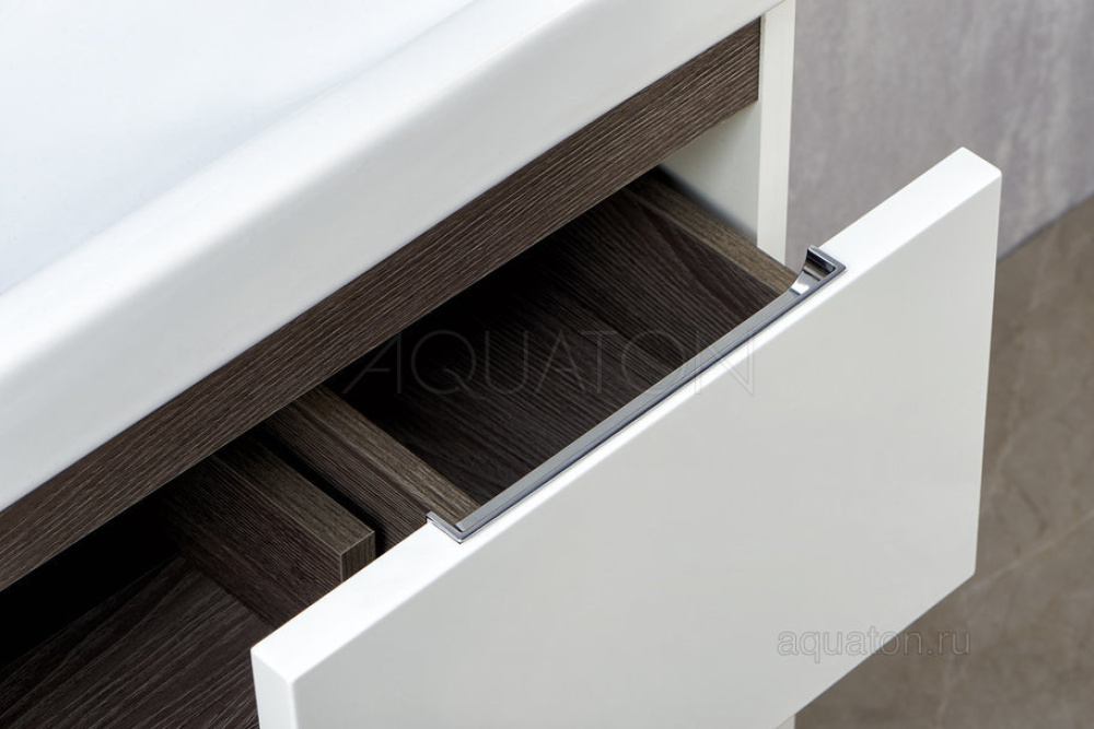 Тумба под раковину Aquaton Рене 60 белый, грецкий орех 1A258501NRC80