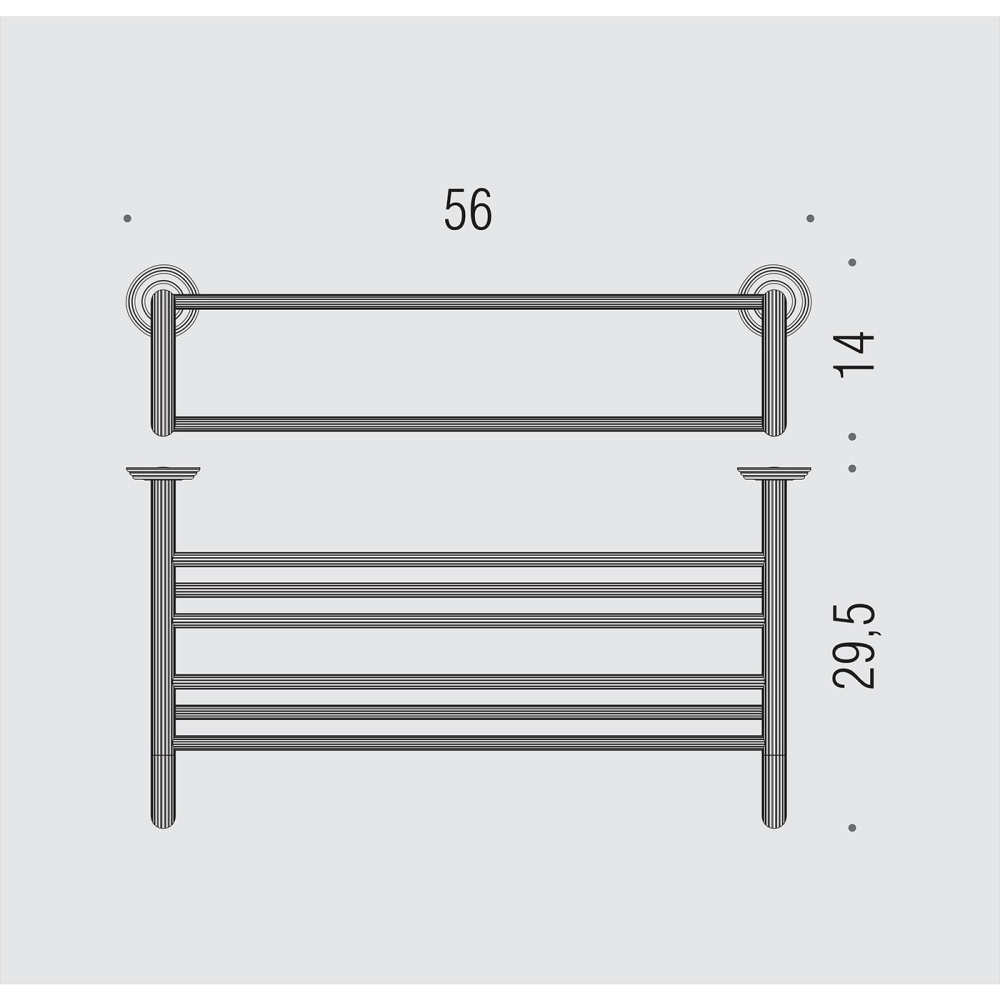 Colombo Design Hermitage B3387.OA - Держатель для полотенца, полка 56*29 см (бронза)