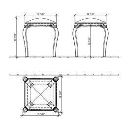 Пуф A65700BK VILLEROY&BOCH AMADEA, 410 x 505 x 410 мм