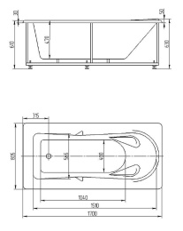 Фото Акриловая ванна 170x80 Aquatek (LED170-0000047), прямоугольная