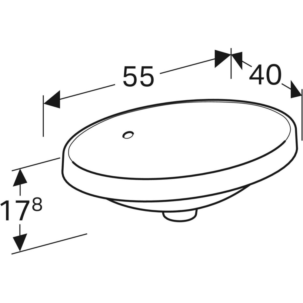 Фото Geberit Variform 500.716.01.2 Раковина, встраиваемая сверху, накладная