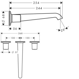 Hansgrohe Axor Bouroullec 19136000 Настенный смеситель для раковины (хром)