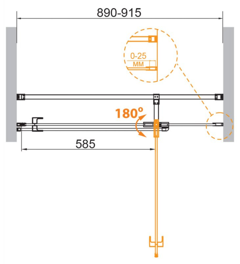 Фото Душевая дверь Cezares Valvola-B-1-100-C-Cr 100x195 см без доводчика