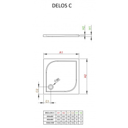 Акриловый поддон для душа Radaway Delos C 80x80x5 белый SDC0808-01