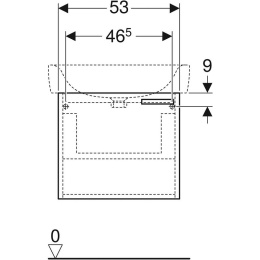 Тумба под раковину Geberit Renova Plan 879050000, 53 см, цвет белый глянцевый