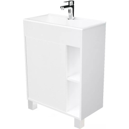 Фото 1Marka У83298 Тумба с раковиной Lido 60Н 1д. Белый глянец