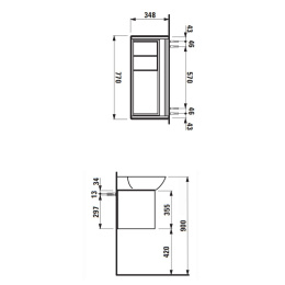 Тумба под раковину Laufen Ino 75 см 4.2540.1.030.171.1, темный орех