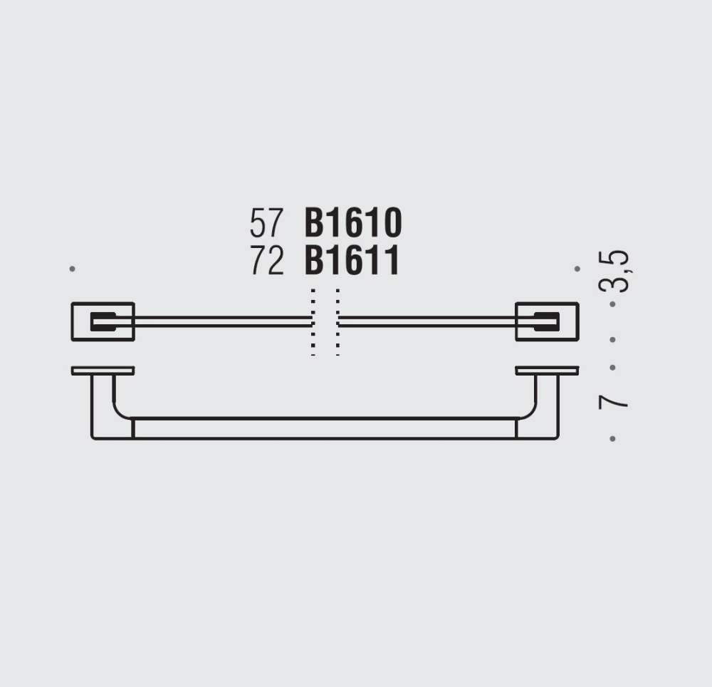 Colombo Design LOOK B1610.NM - Держатель для полотенца 57 см (черный матовый)