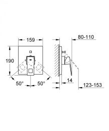 Grohe Eurocube 19896000 Смеситель для ванны, встраиваемый без излива