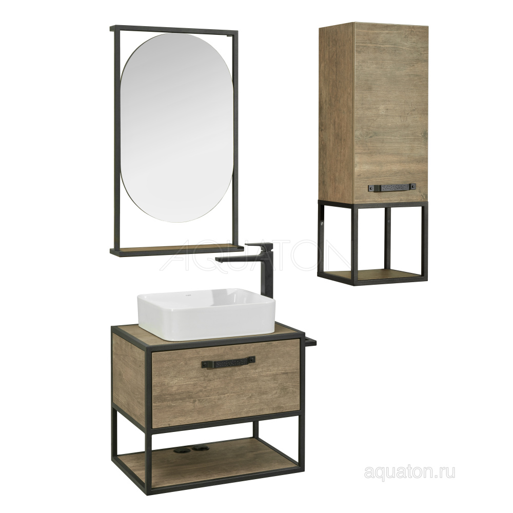 Фото Тумба под раковину Aquaton Лофт Фабрик 65 дуб кантри 1A242301LTDY0