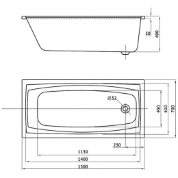 Фото Акриловая ванна 150x70 Berges (050010)