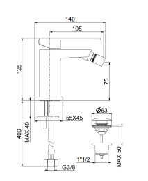 Смеситель для биде Fiore Kube 100BB8535, белый