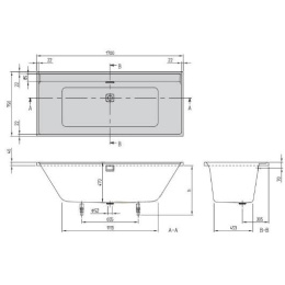 Акриловая ванна 170x75 Villeroy&Boch (UBA170COR2NV-RW), прямоугольная