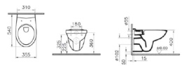 Подвесной унитаз с сиденьем Vitra (9842B003-7206) белый