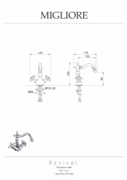 Фото Migliore Revival 19508 Смеситель для биде, золото
