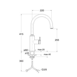 Cristina Inox Lines KX52528 Смеситель для кухни