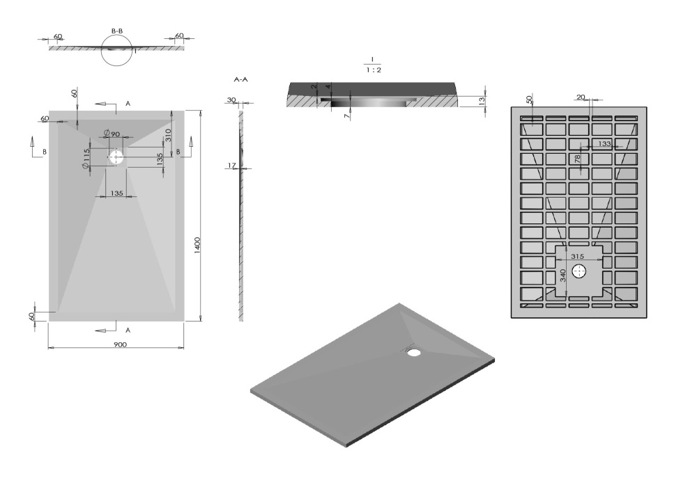 Поддон для душа Vincea (VST-4SR9014W) белый, матовый
