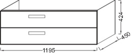 Тумба под раковину Jacob Delafon Rythmik 120 см, EB1305-G80 цвет Светло- коричневый